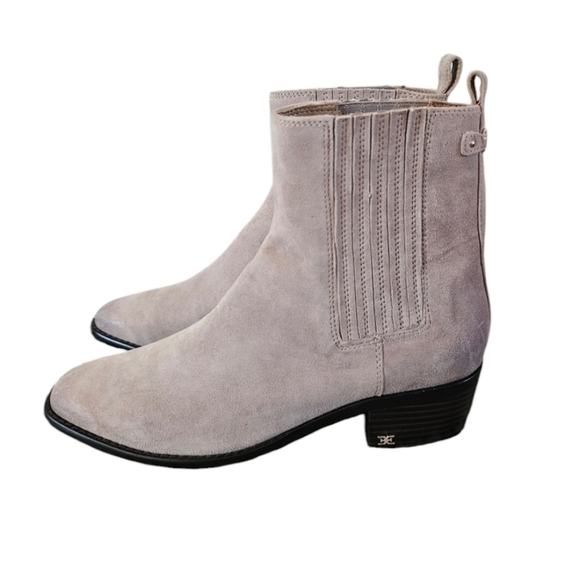NWOT Sam Edelmen Bronson Chelsea Boot Suede Upper Low Stacked Heel - Picture 1 of 10